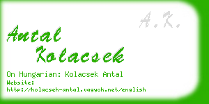 antal kolacsek business card